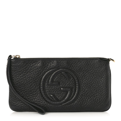 Gucci Pebbled Calfskin Soho Wristlet Black 1 of 8