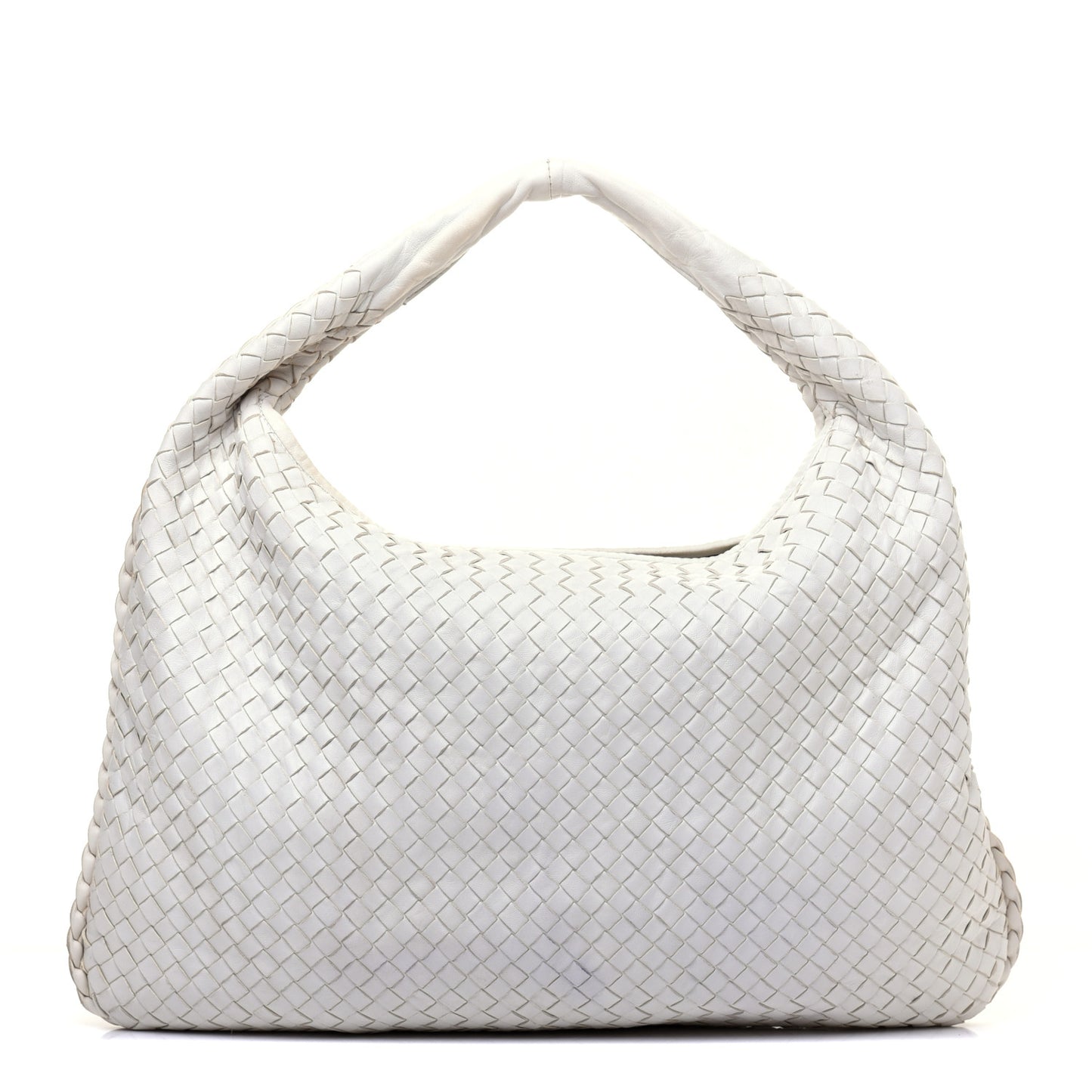Nappa Intrecciato Large Veneta Hobo White