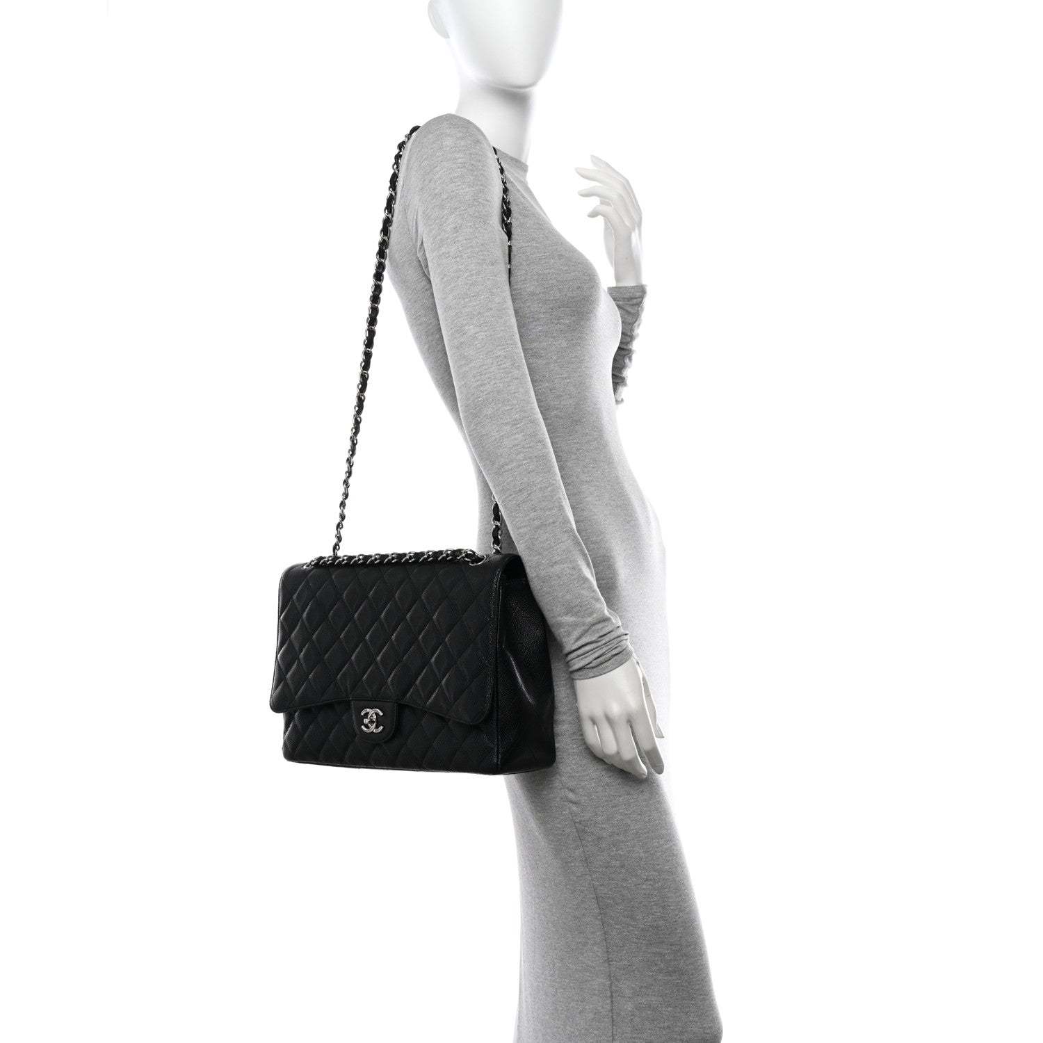Chanel Caviar Quilted Maxi Single Flap Black 2 of 11