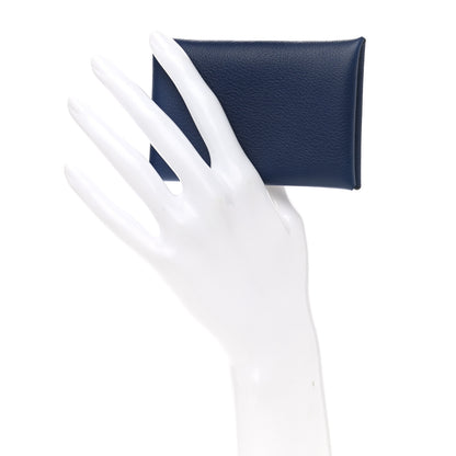 Hermes Evercolor Verso Calvi Card Case Bleu Saphir Bleu France 2 of 8