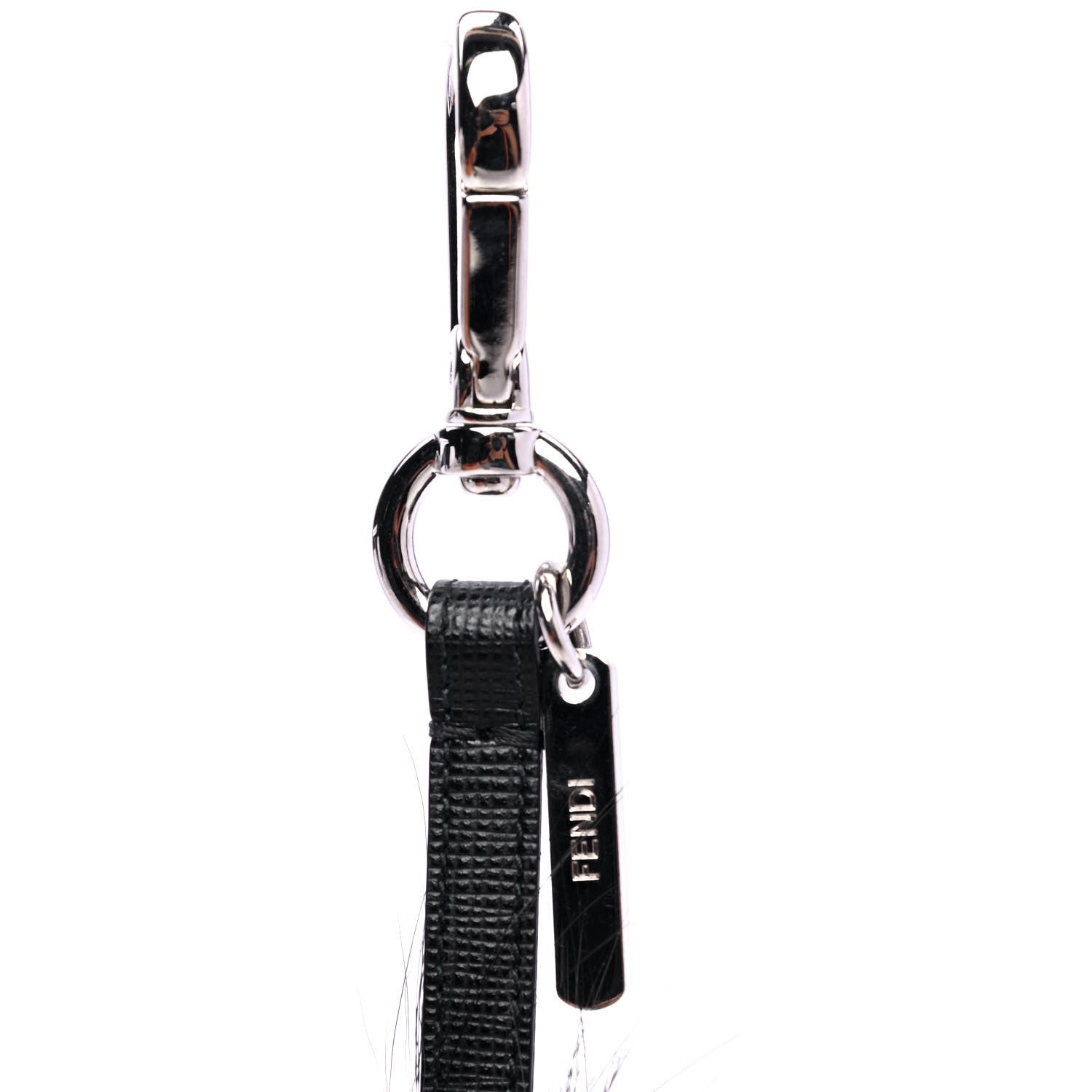 Fendi Vitello Elite Fox Fur Fusto Monster Bag Bug Charm Black Yellow 3 of 4