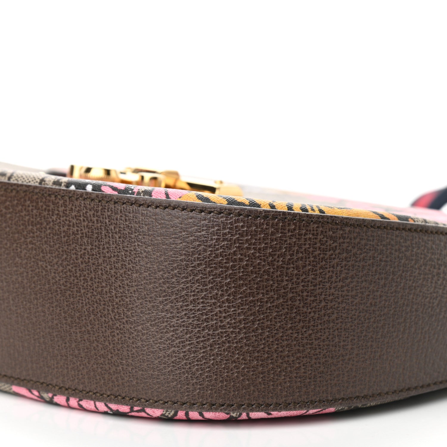Gucci GG Supreme Monogram Bengal Web Medium Padlock Messenger Shoulder Bag Beige Pink 10 of 10