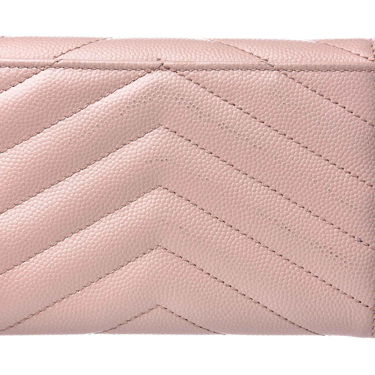 Grain De Poudre Matelasse Chevron Small Monogram Envelope Wallet Pale Pink