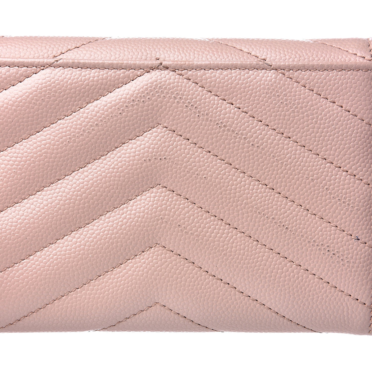 Saint Laurent Grain De Poudre Matelasse Chevron Small Monogram Envelope Wallet Pale Pink 6 of 8