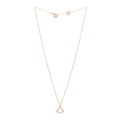 Bulgari 18K Yellow Gold Diamond Mother of Pearl Small Divas' Dream Pendant Necklace 3 of 5
