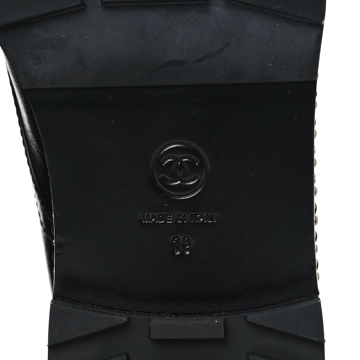 Chanel Crackled Calfskin Velvet Pearl Combat Short Boots 39 Black 6 of 8
