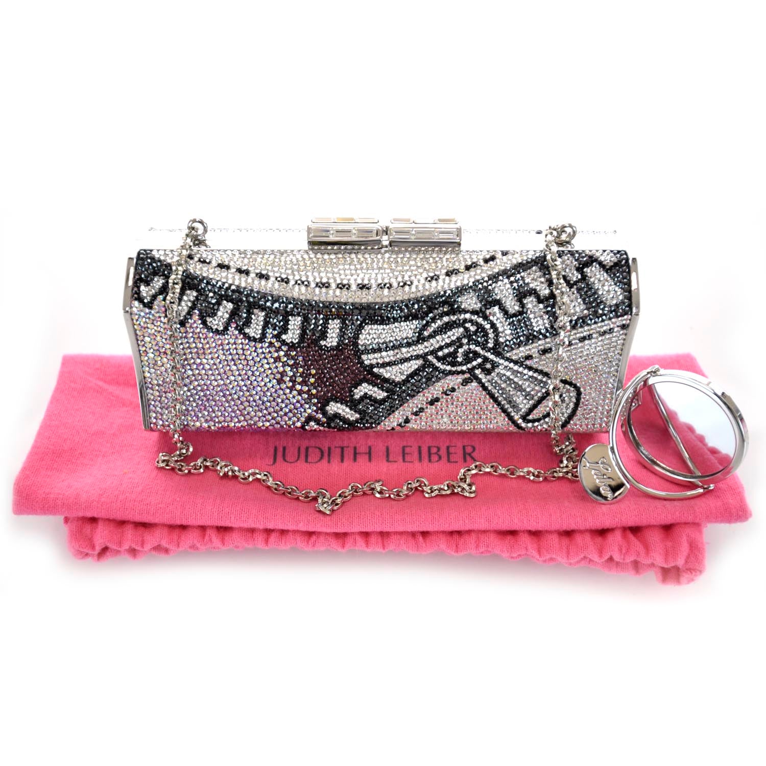 Judith Leiber Swarovski Crystal Zipper Minaudiere 7 of 10