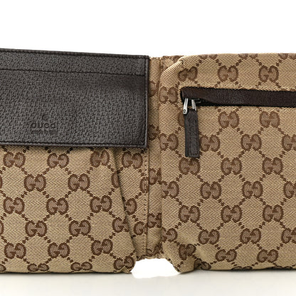 Gucci GG Monogram Double Pocket Belt Bag Dark Brown 7 of 9