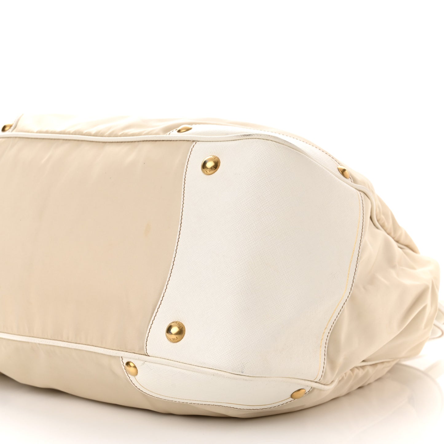 Nylon Tessuto Vitello Daino Tote White