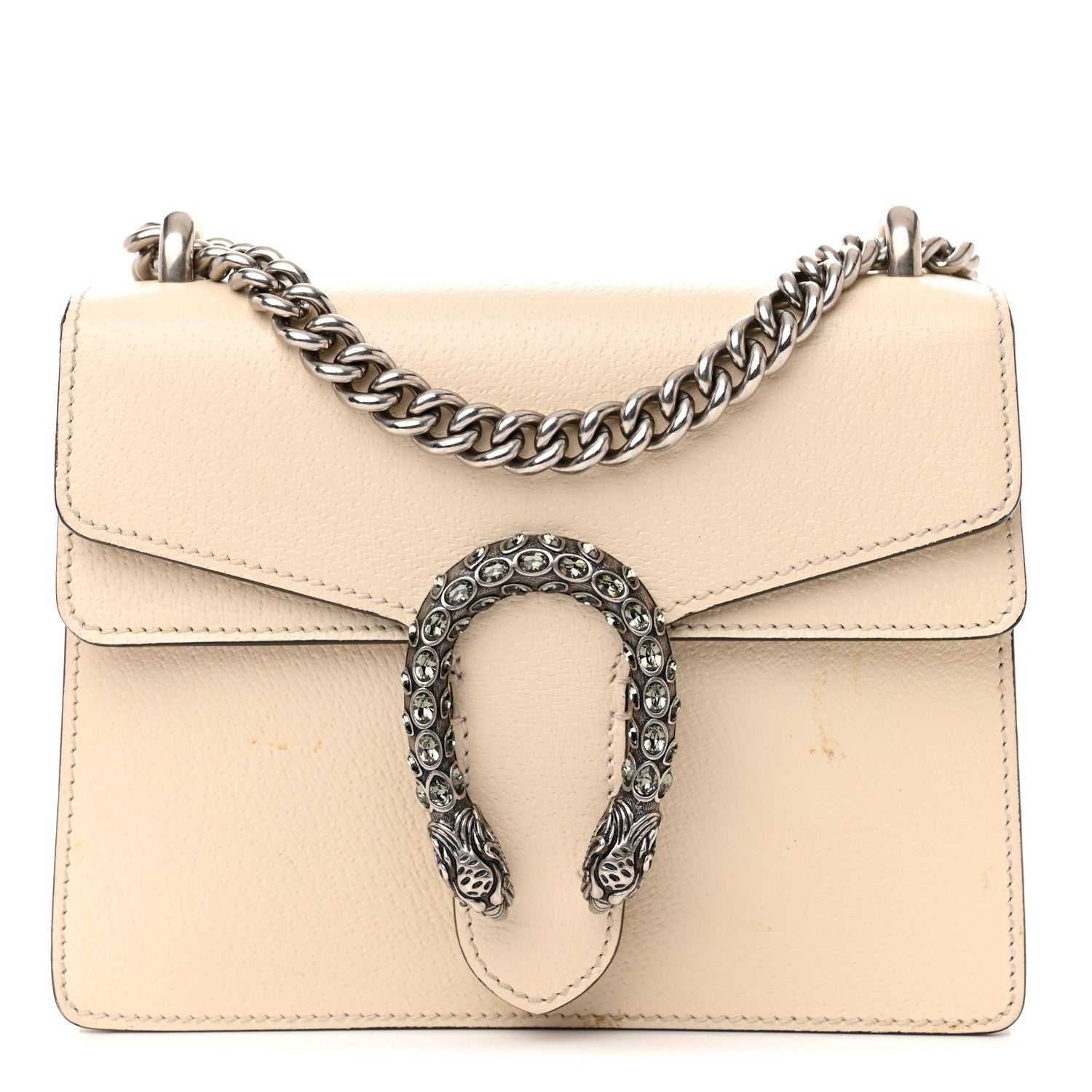 Gucci Dollar Calfskin Crystal Mini Dionysus Shoulder Bag Mystic White Black Diamond 1 of 16