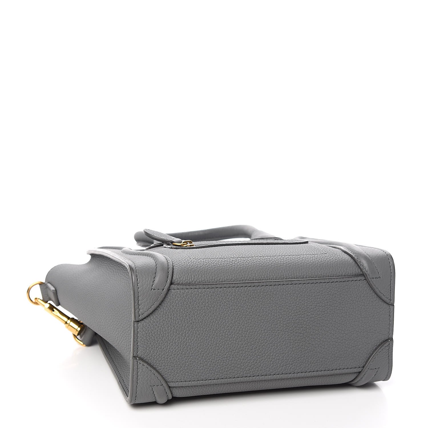 Celine Drummed Calfskin Nano Luggage Kohl 4 of 12