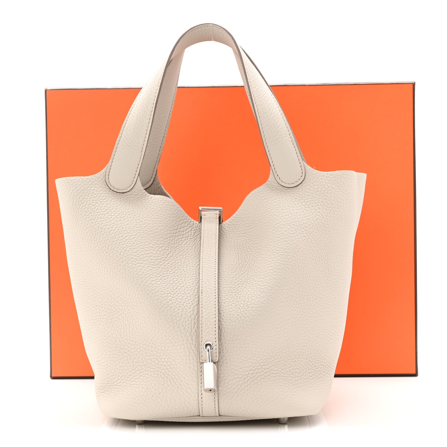 Hermes Taurillon Clemence Picotin Lock 22 MM Beton 1866516