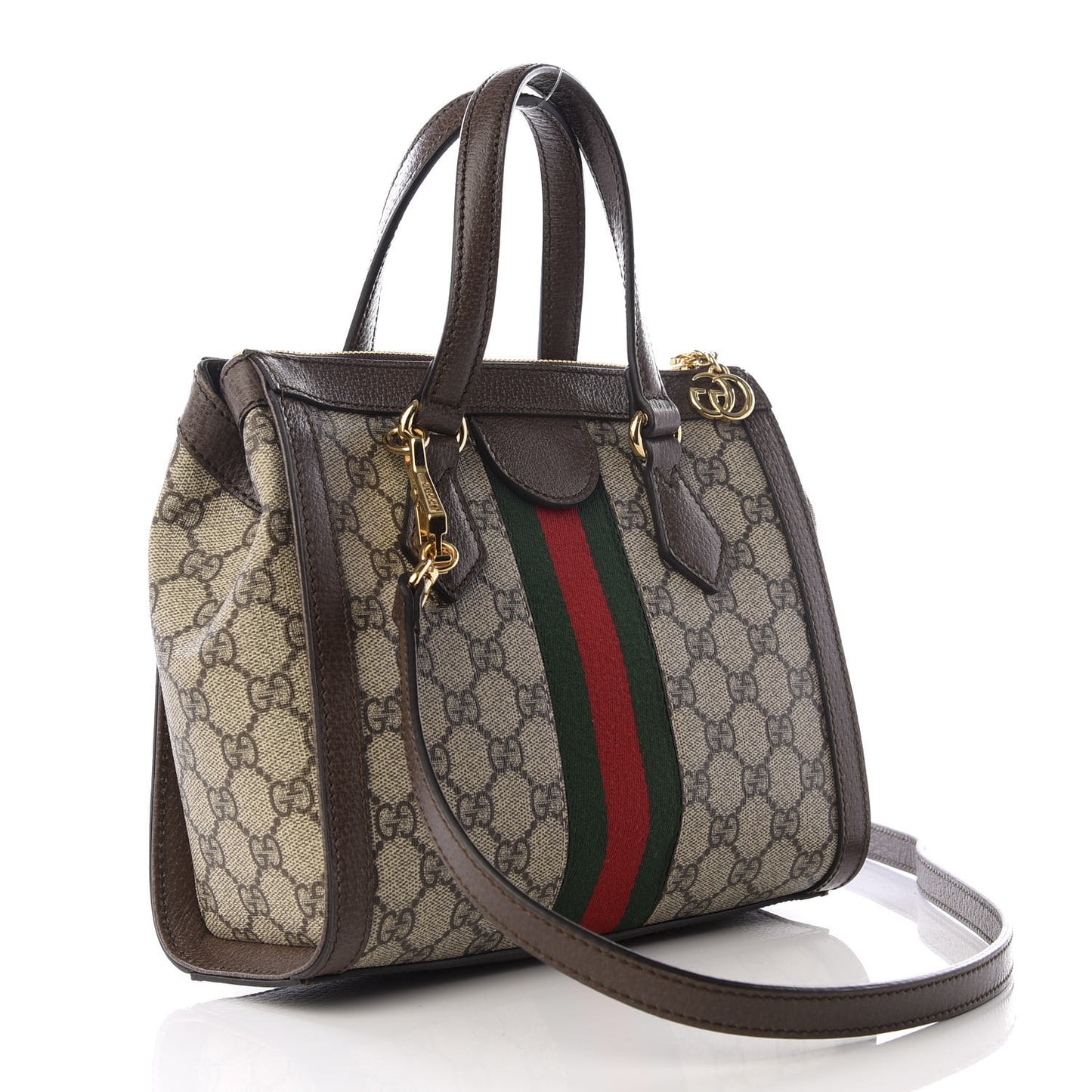 GG Supreme Monogram Small Ophidia Tote Bag Brown