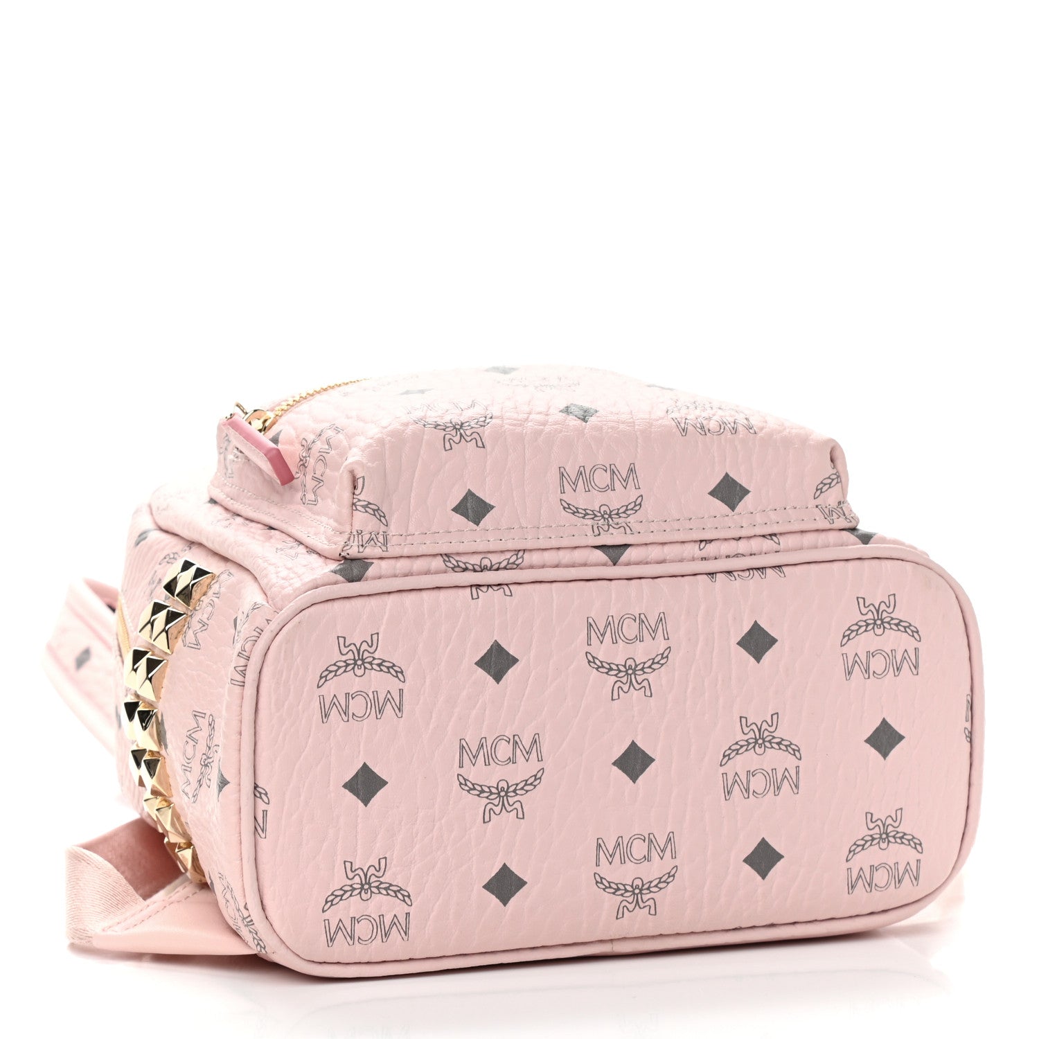 MCM Visetos Side Stud Mini Stark Backpack Pink 2 of 10