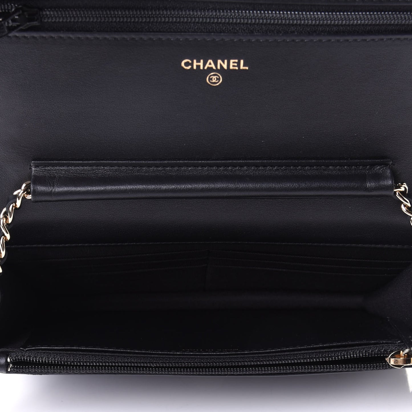 Caviar Quilted CC Filigree Wallet On Chain WOC Black