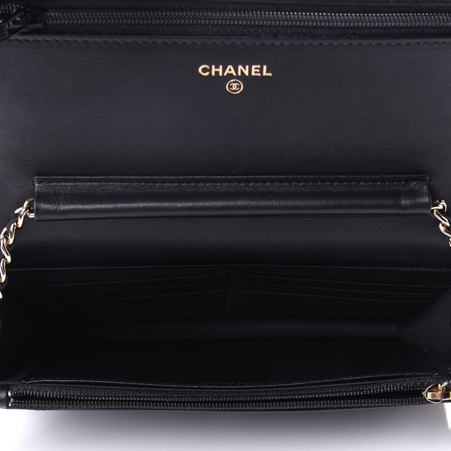 Chanel Caviar Quilted CC Filigree Wallet On Chain WOC Black 3 of 3