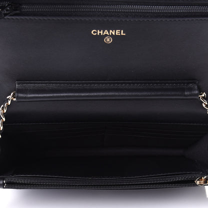 Chanel Caviar Quilted CC Filigree Wallet On Chain WOC Black 3 of 3