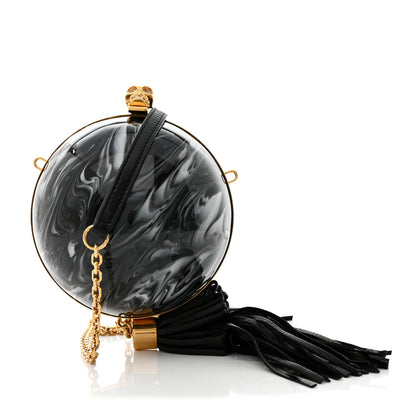 Alexander McQueen Nappa Plexiglass Sphere Skull Clutch Smoked Black 1 of 10