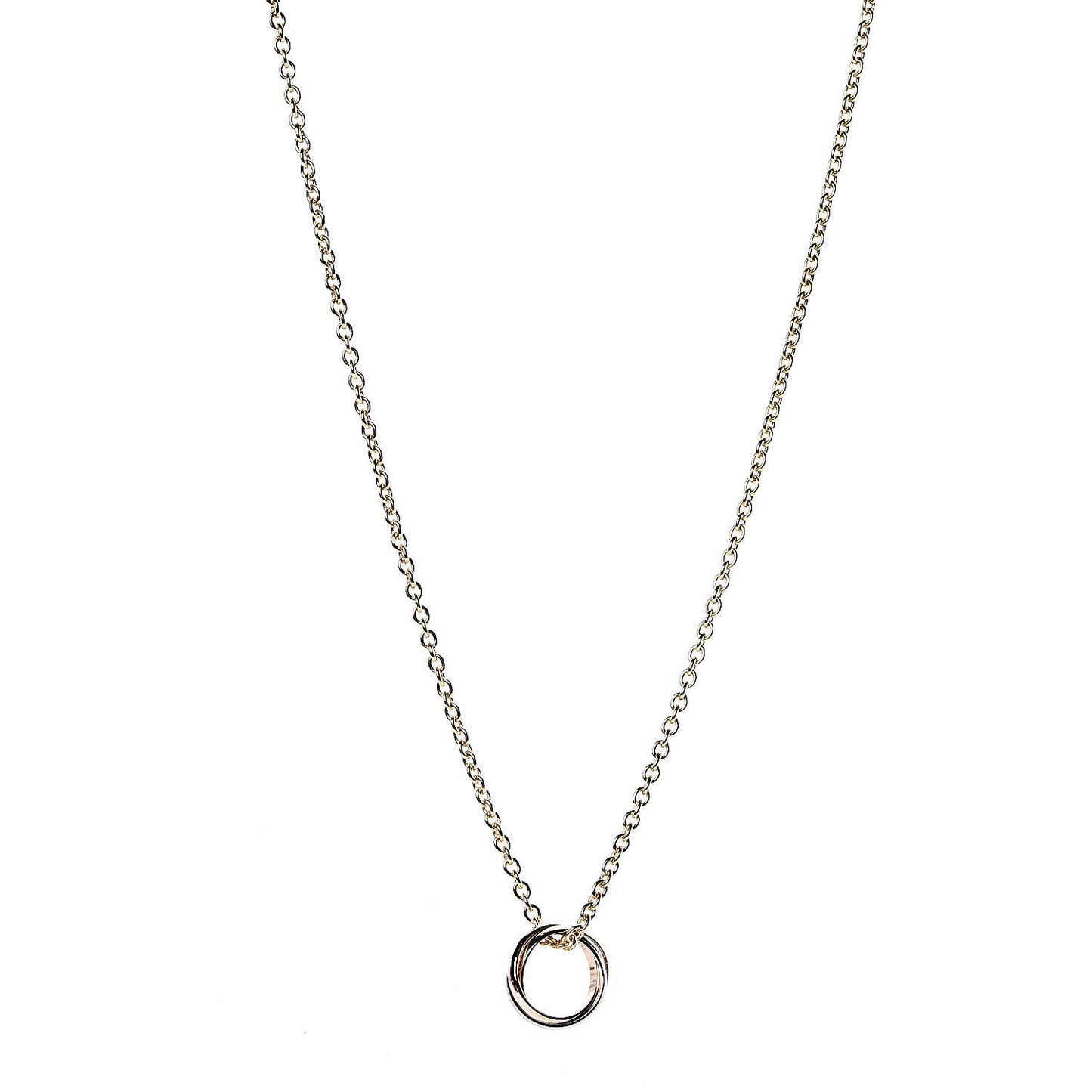 18K Pink Yellow White Gold Baby Trinity Pendant Necklace