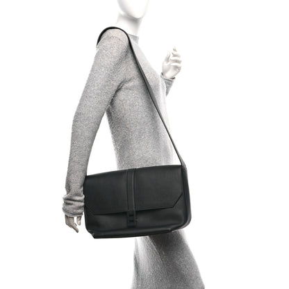 Salvatore Ferragamo Calfskin Gancini Twins 24 Messenger Bag Black 2 of 10