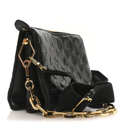 Louis Vuitton Lambskin Embossed Monogram Coussin PM Black Black 3 of 11