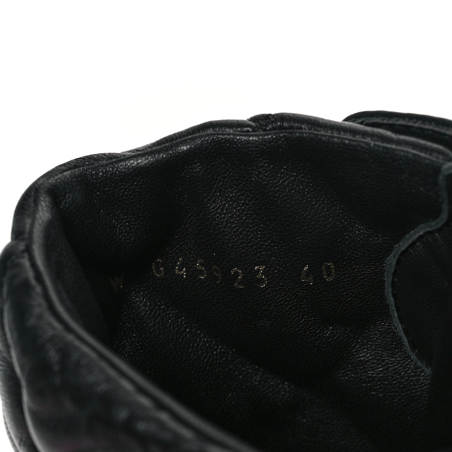Lambskin Calfskin Quilted Lace Up Combat Boots 40 Black
