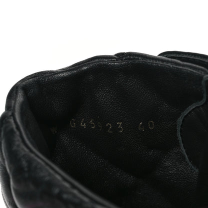 Chanel Lambskin Calfskin Quilted Lace Up Combat Boots 40 Black 8 of 10