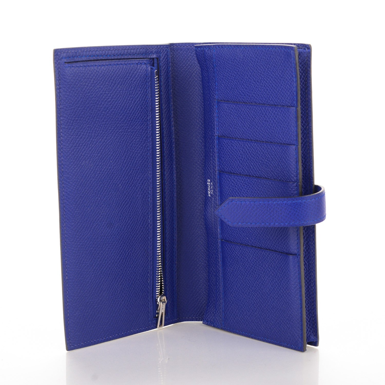 Hermes Epsom Bearn Gusset Wallet Bleu Electrique 5 of 7