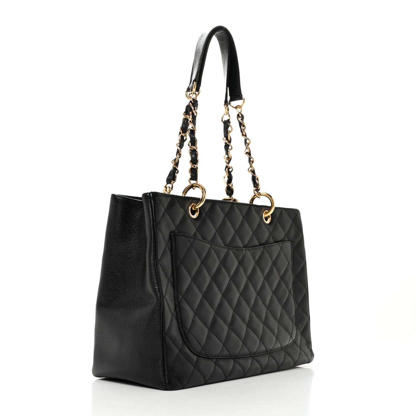 Caviar Quilted Grand Shopping Tote GST Black
