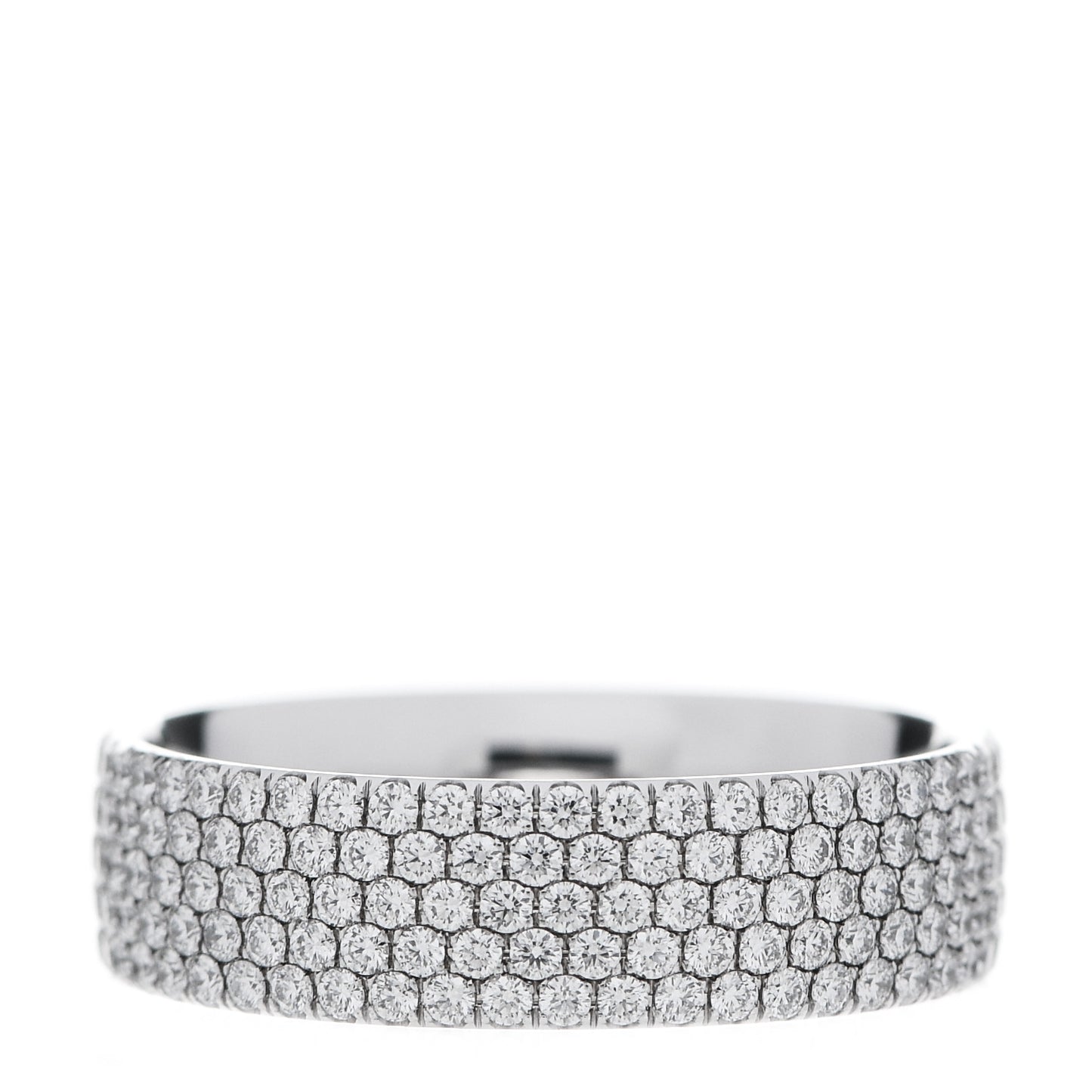 18K White Gold Diamond Metro Five-Row Ring 51 5.75