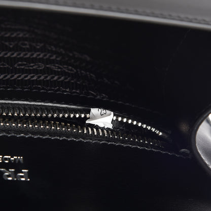 Prada City Calfskin Saffiano Studded Cahier Bag Black 7 of 9