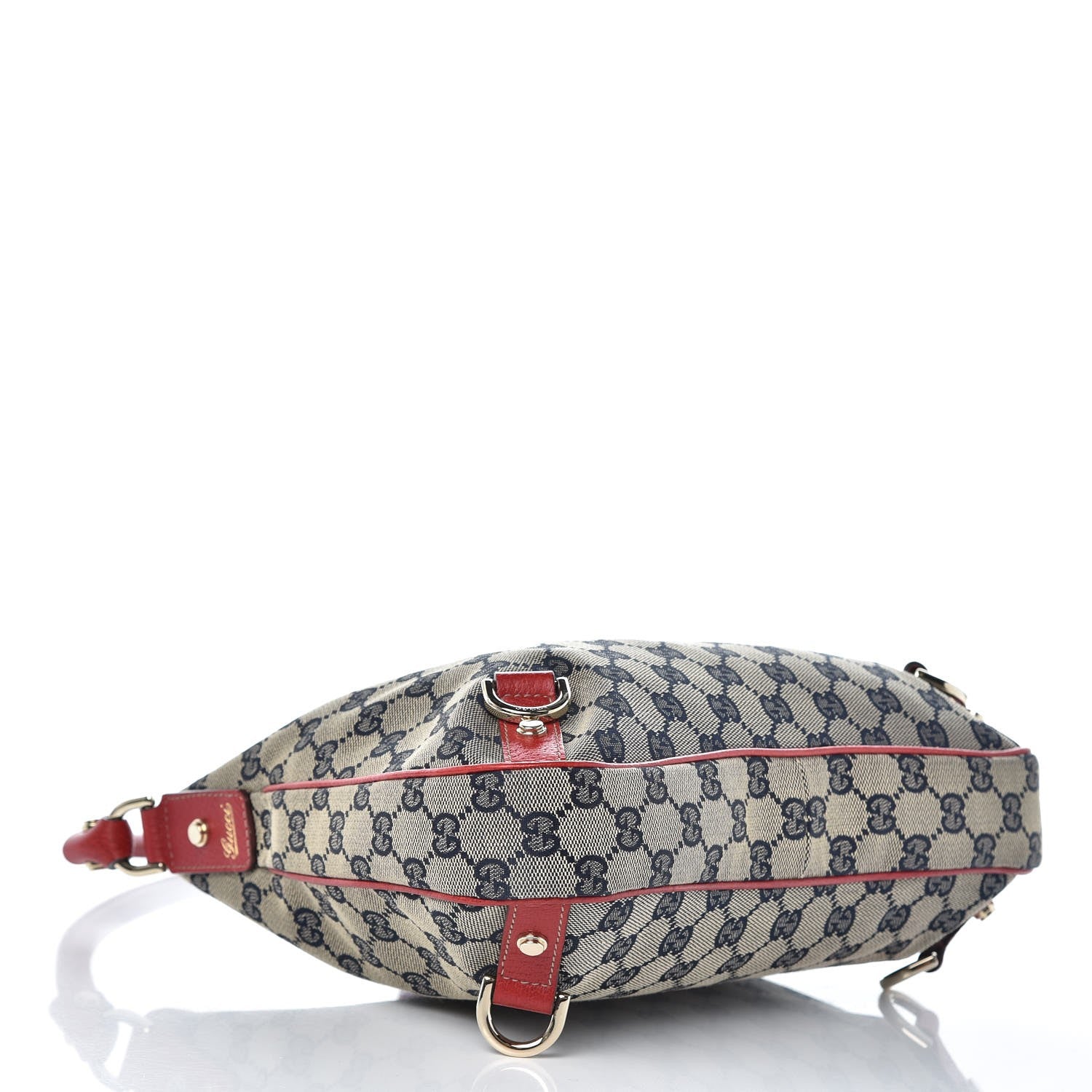 Gucci Monogram Medium Abbey D Ring Hobo Navy Red 4 of 7