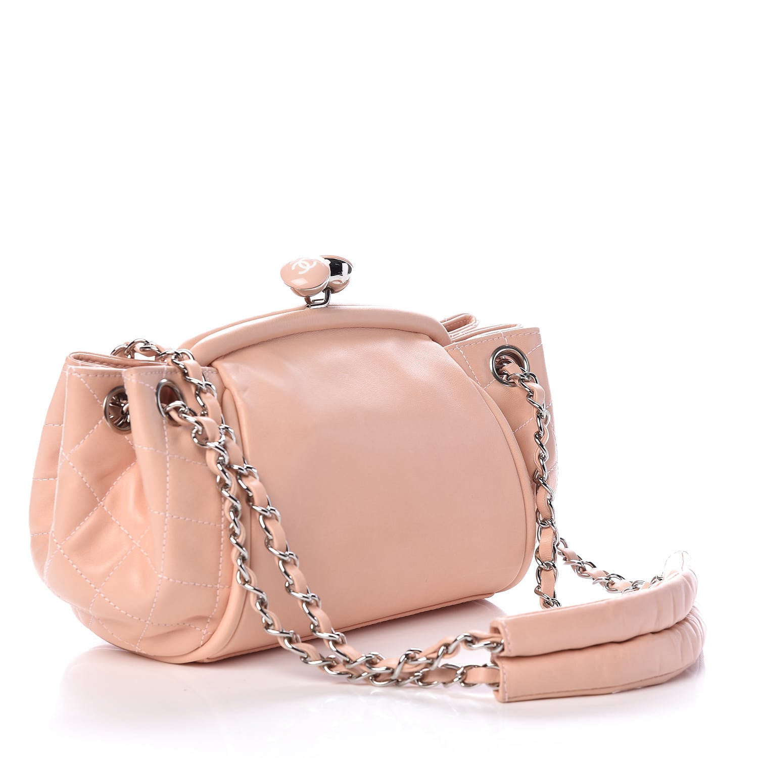 Chanel Lambskin CC Kiss Lock Accordion Bag Rose Clair 3 of 10