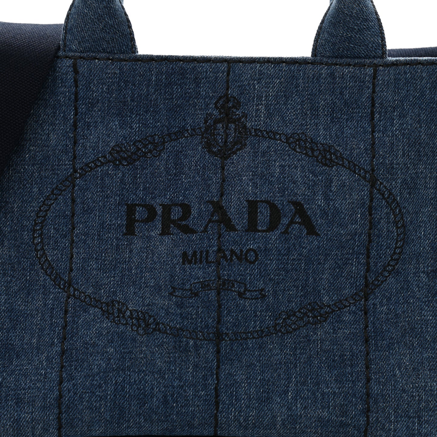 Denim Small Logo Tote Bleu
