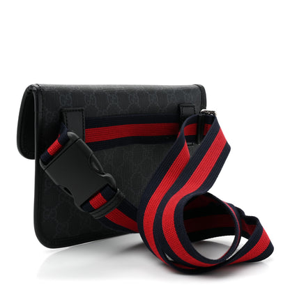 Gucci GG Supreme Monogram Web Slim Belt Bag Black Grey 3 of 13
