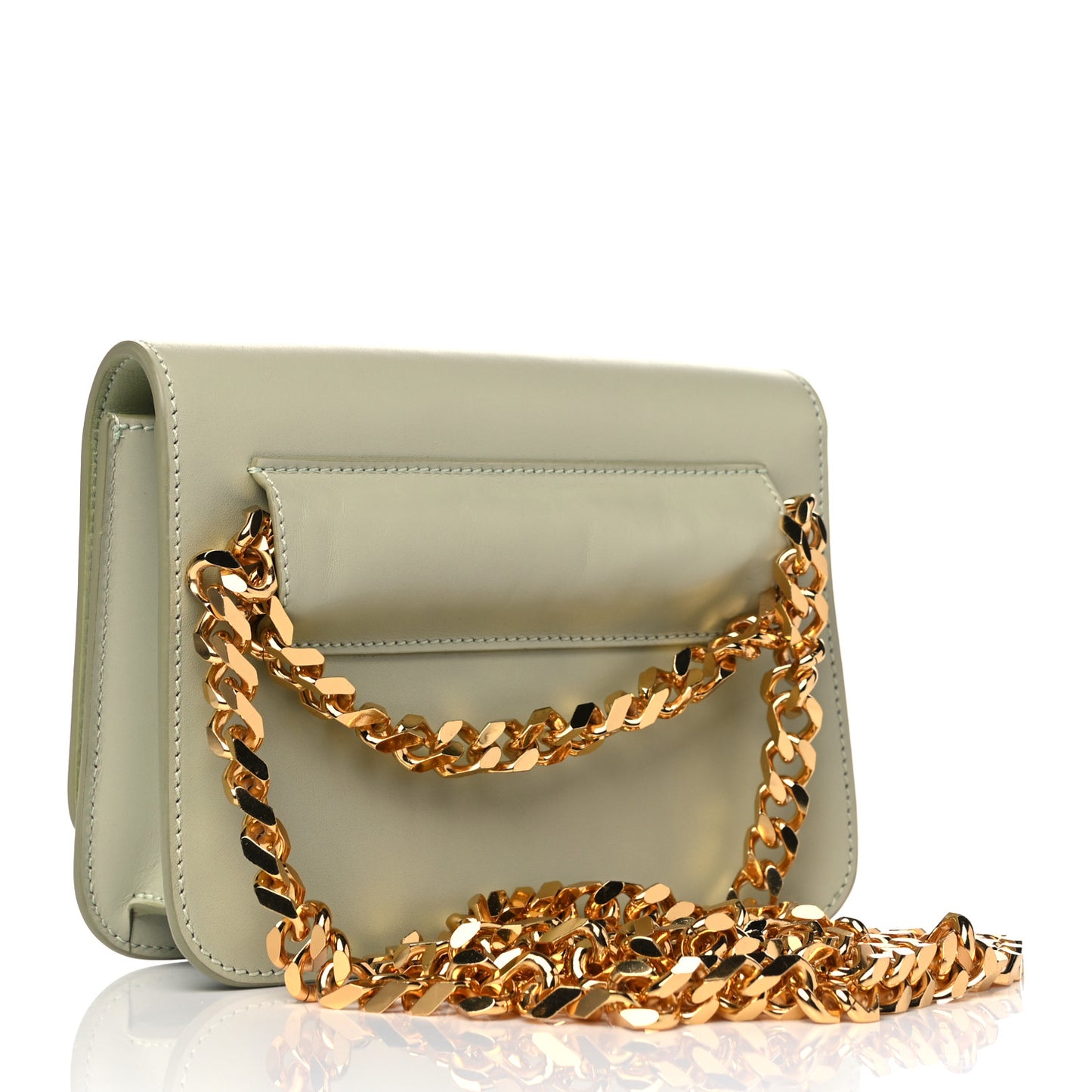 Calfskin TB Chain Belt Bag Green
