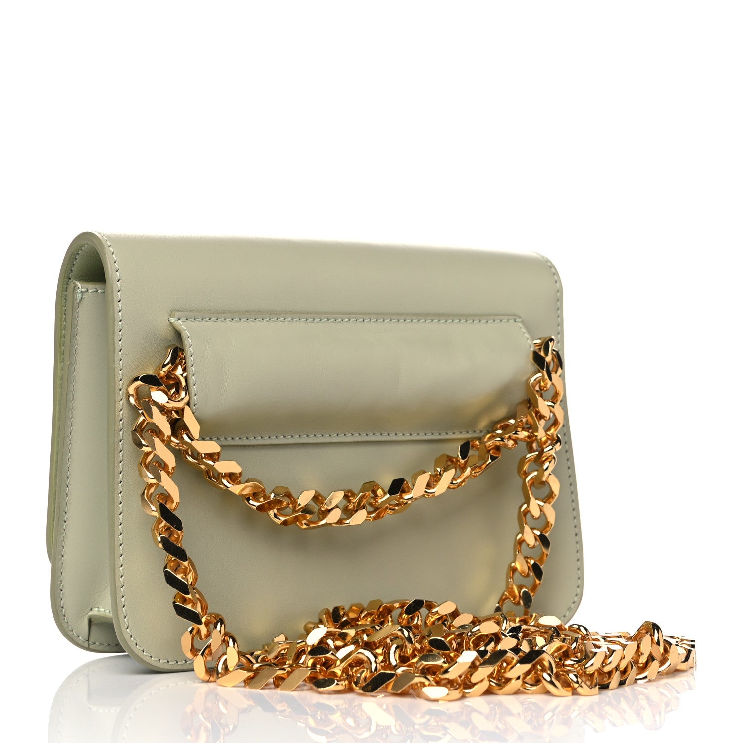 Burberry Calfskin TB Chain Belt Bag Green 2 of 5