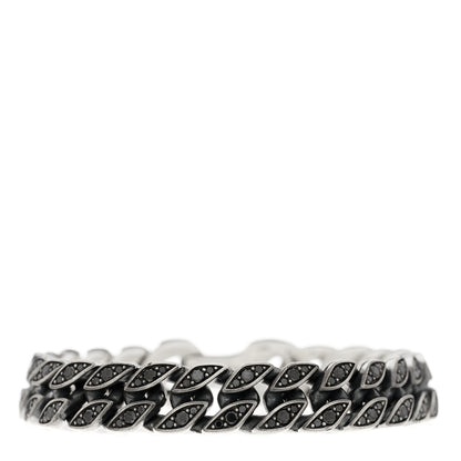 David Yurman Sterling Silver Black Diamond Curb Chain Bracelet 1 of 3