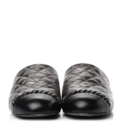 Chanel Calfskin Quilted CC Chain Mules 35 Silver 2 of 11