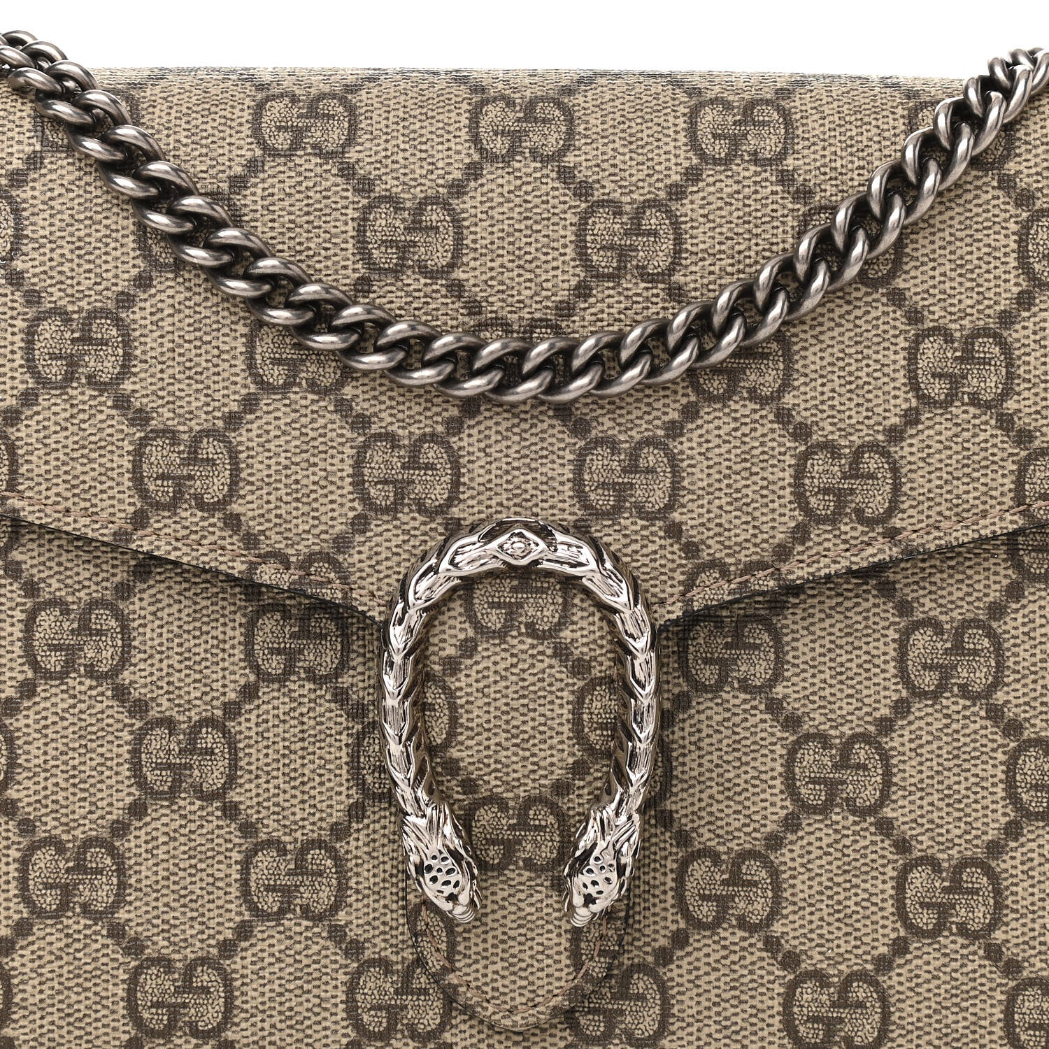 Gucci GG Supreme Monogram Mini Dionysus Chain Wallet Beige Black 8 of 11
