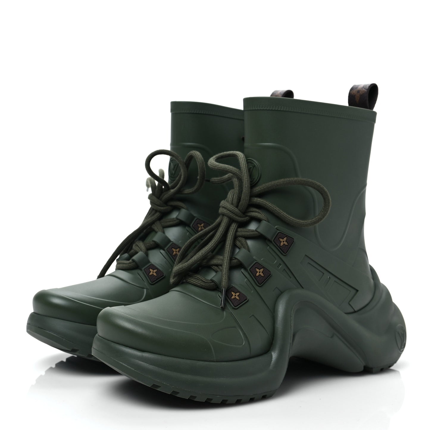 Mat Rubber Monogram LV Archlight Sneaker Boots 38 Kaki