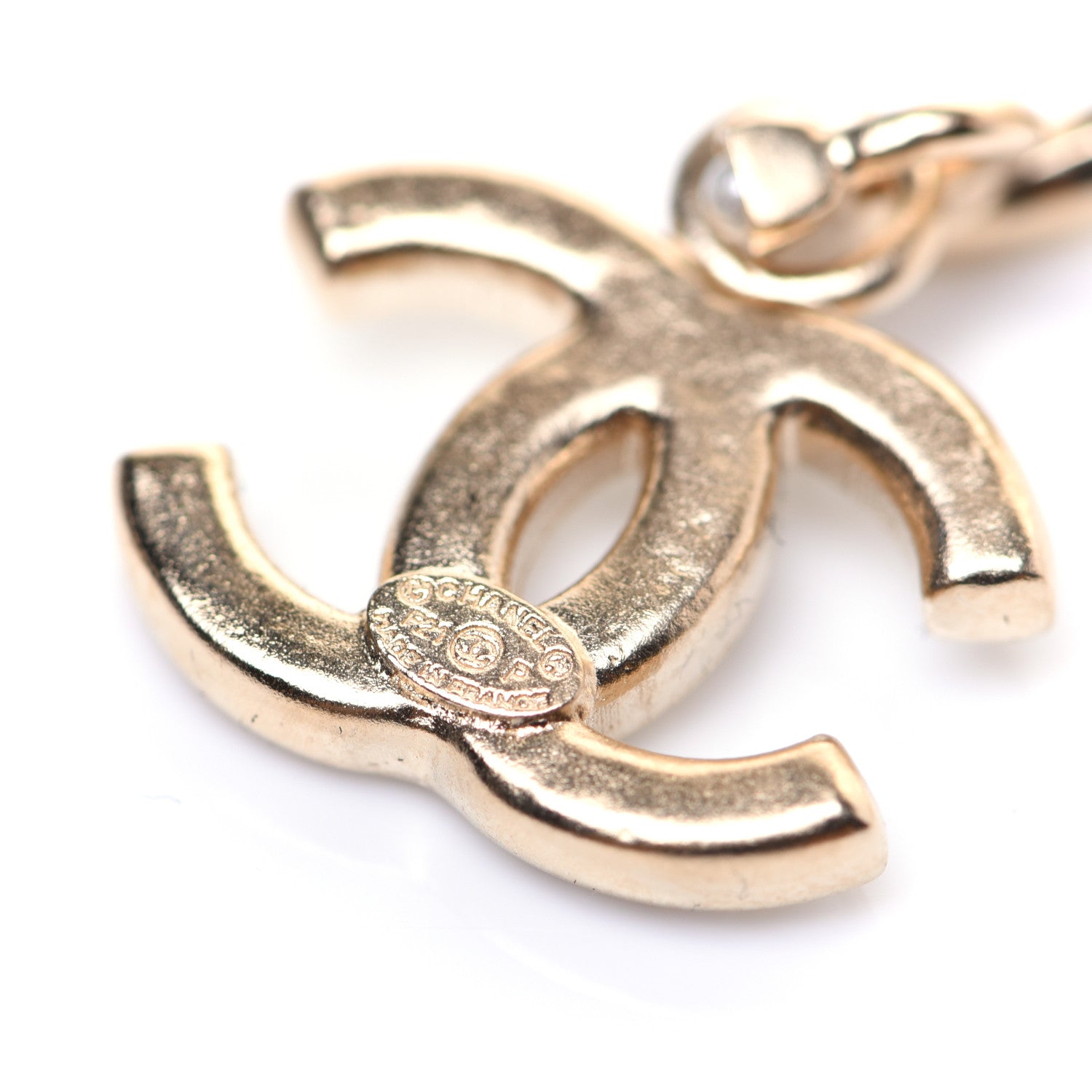 Chanel Pearl CC Hoop Drop Earring Gold 4 of 8