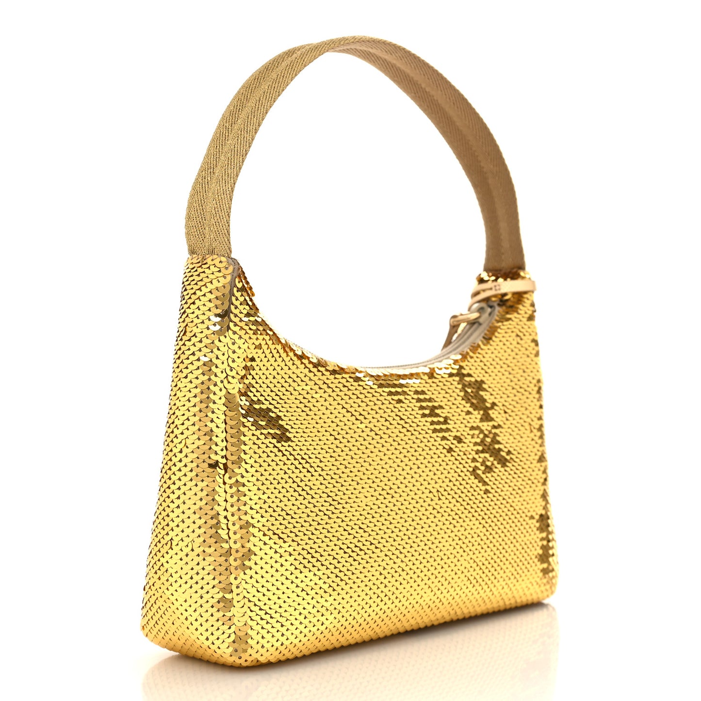 Paillettes Sequin Mini Re-Edition 2000 Bag Platino Black