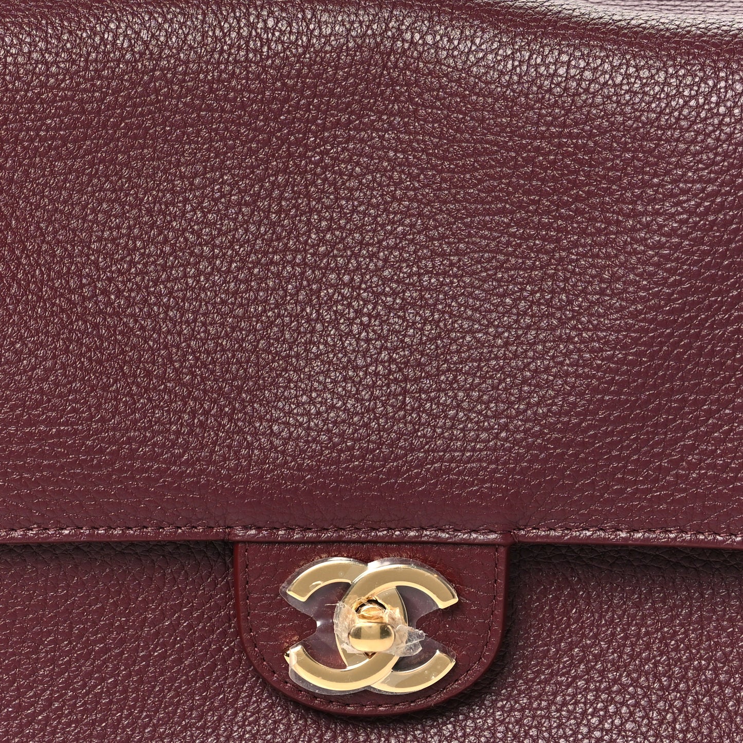 Grained Calfskin Small Souplissimo Maxi Flap Burgundy