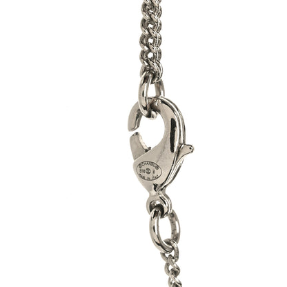 Chanel Lambskin Baguette Crystal CC Necklace Black Silver 4 of 4
