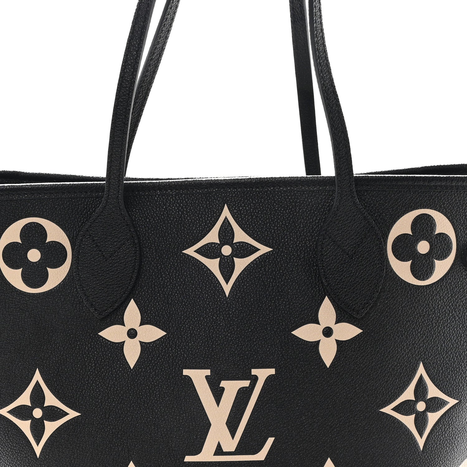 Louis Vuitton Empreinte Monogram Giant Neverfull MM Black Beige 8 of 11