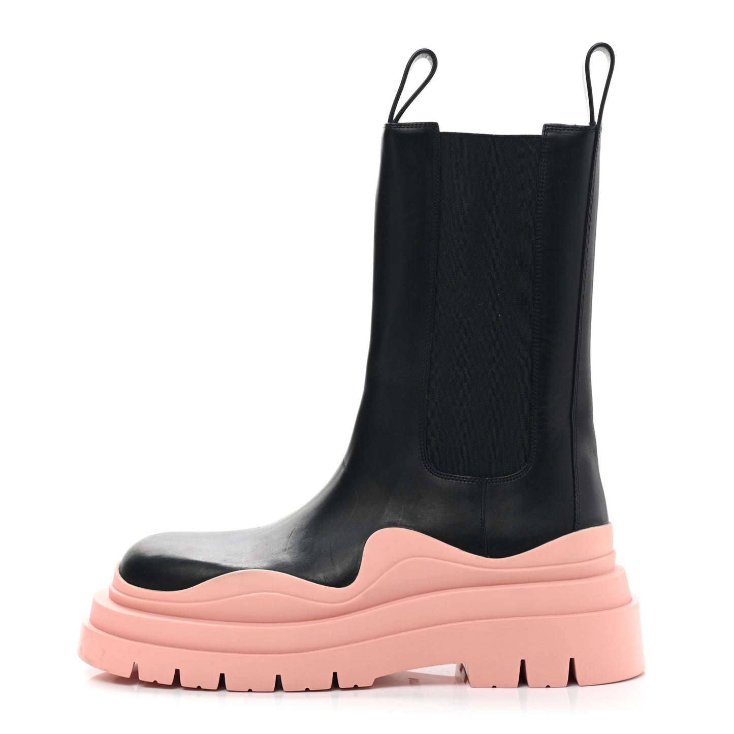 Calfskin The Tire Chelsea Boots 38 Black Peachy