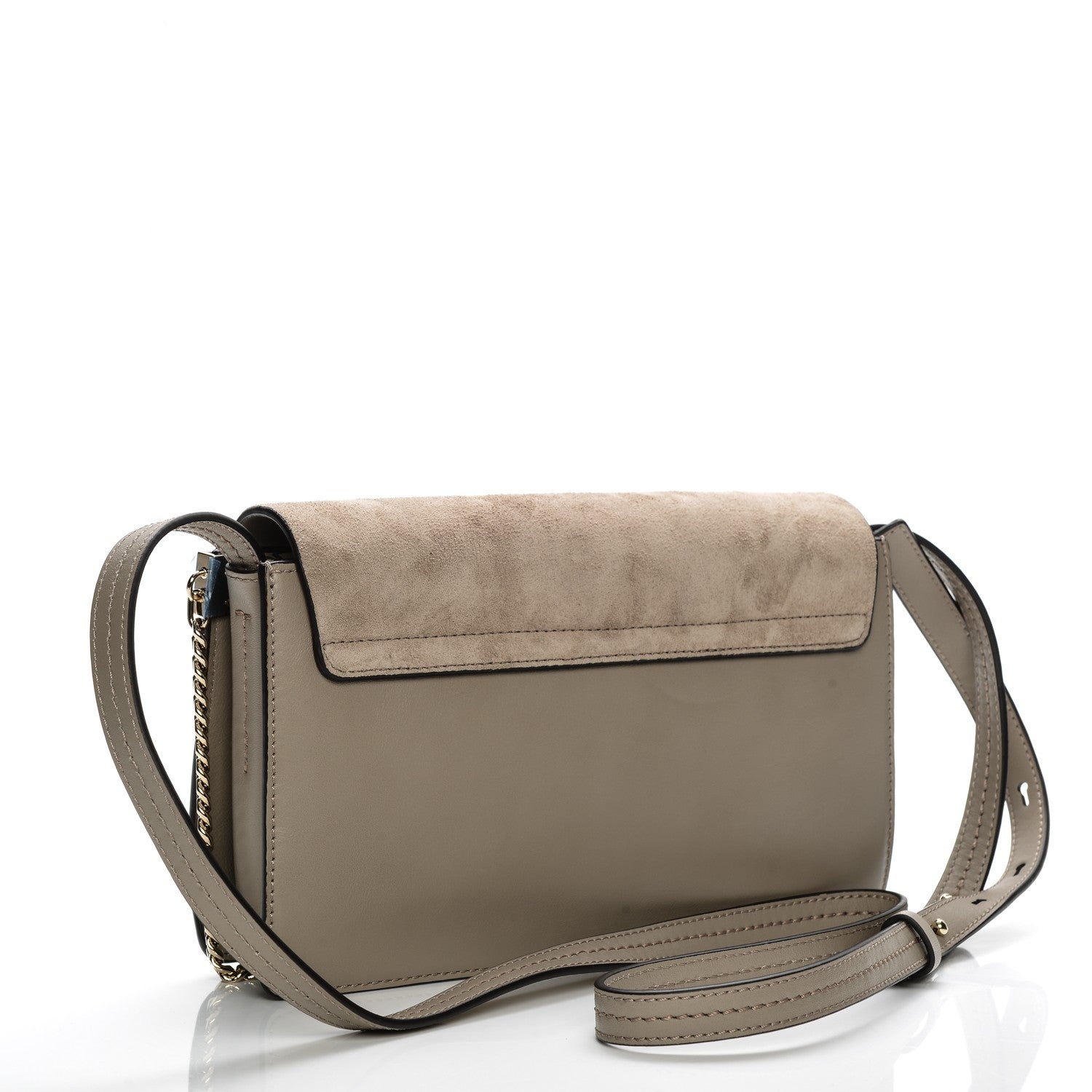Chloe Suede Calfskin Small Faye Shoulder Bag Motty Grey 3 of 7