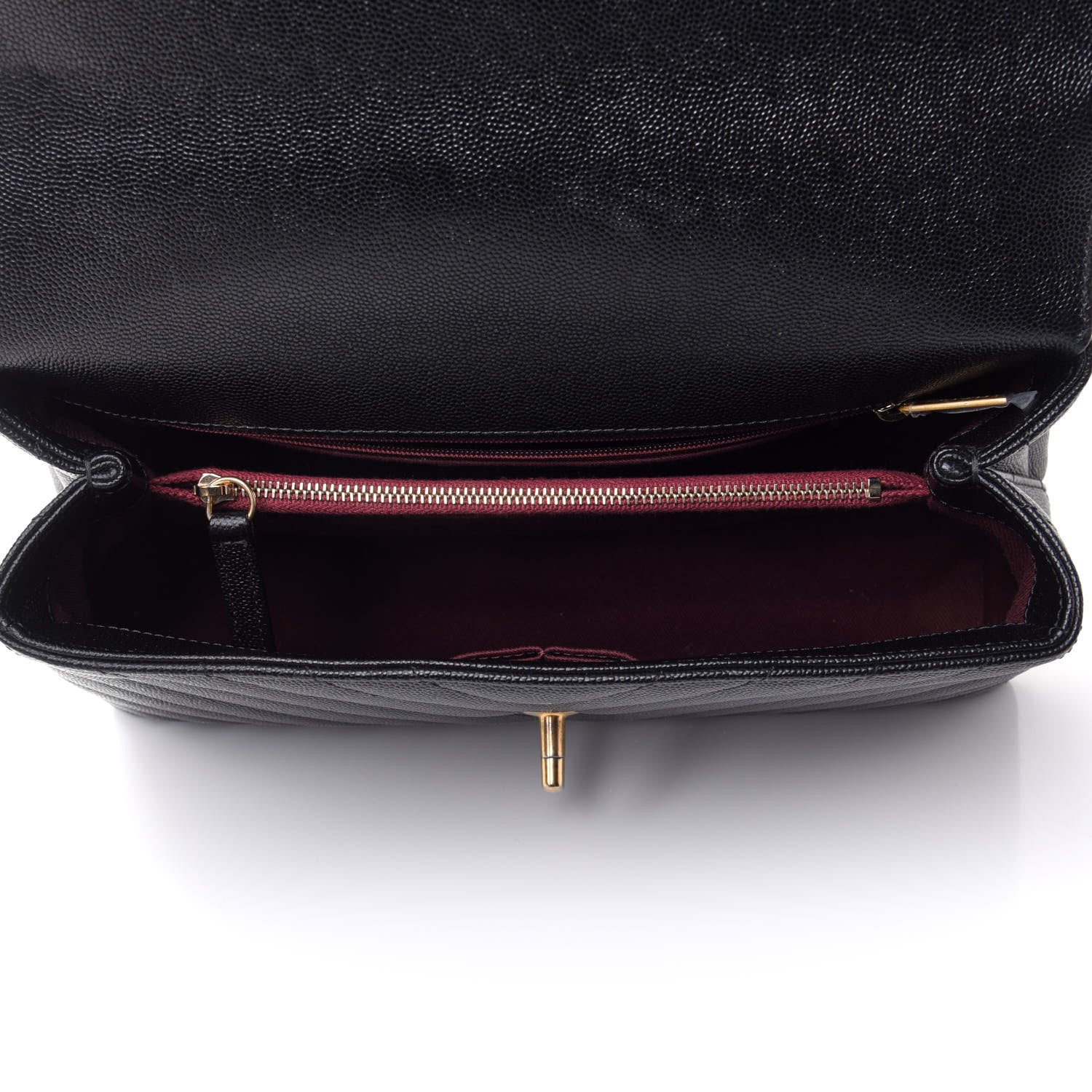 Chanel Caviar Chevron Quilted Small Coco Handle Flap Black 5 of 11