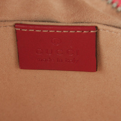 Gucci Calfskin Matelasse Mini GG Marmont Chain Shoulder Bag Hibiscus Red 6 of 7